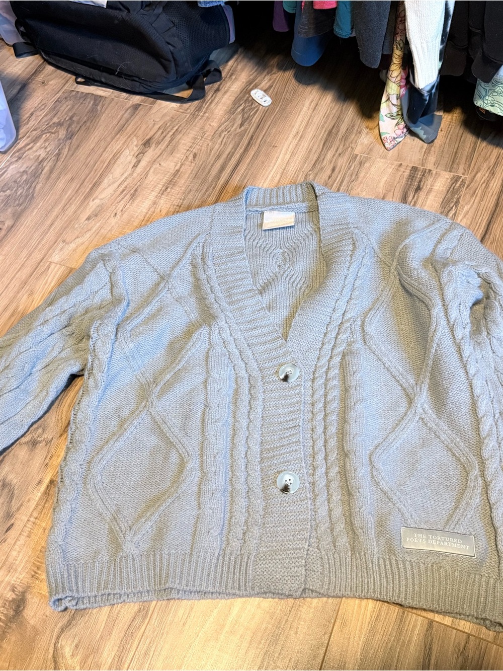 Taylor Swift Light grey TTPD Cable Knit Cardigan